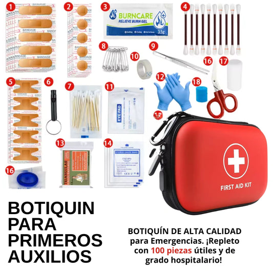 Botiquín profesional para Primeros Auxilios- 100 Piezas